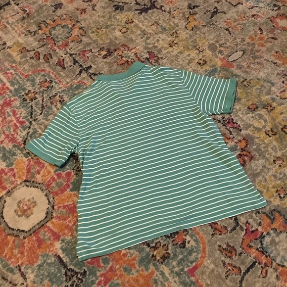 IZOD Teal Striped Collared Polo Shirt XL - Picture 3 of 4